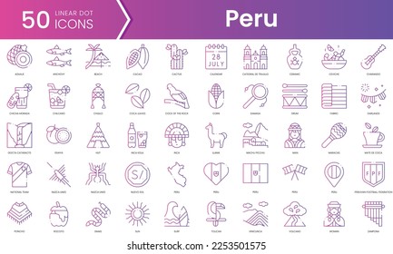 Satz von Peru-Symbolen. Gradient Stil Symbol-Paket. Vektorgrafik