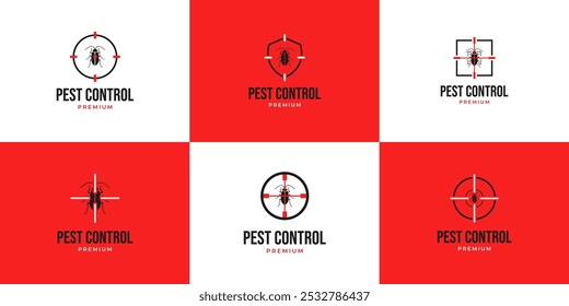 Set of pest control cockroach logo design vector template collection illustration idea