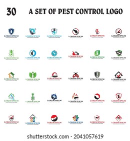 un conjunto de logotipo de control de plagas , un conjunto de logotipo insecticida