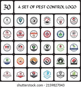 un conjunto de logotipo de control de plagas , un conjunto de logotipo insecticida