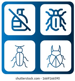 Set of pest icons. Such as No spray, Beetle , pest icons