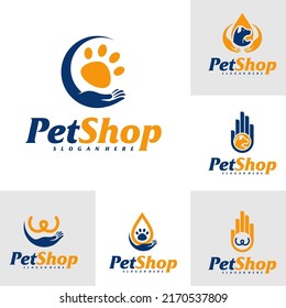 Set of Pet Care Logo Design Template. Pet logo concept vector. Emblem, Creative Symbol, Icon