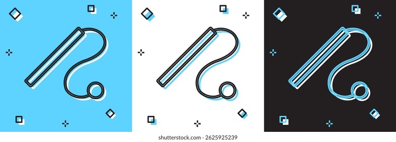 Set Pet cat toy icon isolated on blue and white, black background.  Vector
