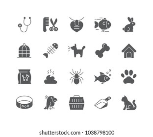 Set of Pet filled icons isolated on white background.