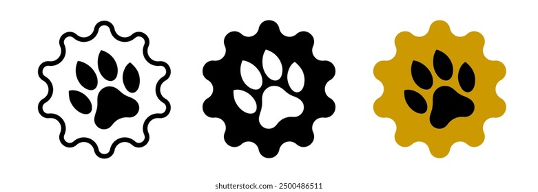 Set of Pet Friendly stickers, label or emblem. Best Pet Friendly icon vector for product packaging design element. Vector isolated in flat style.