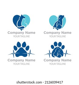 Set Pet Health Logo Designs Vector, Animal Care Logo Designs Concept.EPS 10