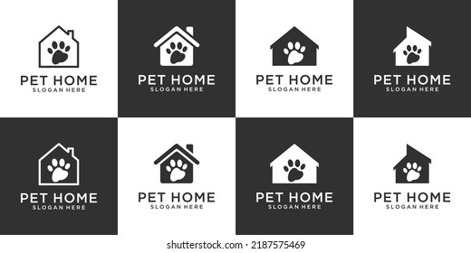 Set of Pet Home vector logo design template.