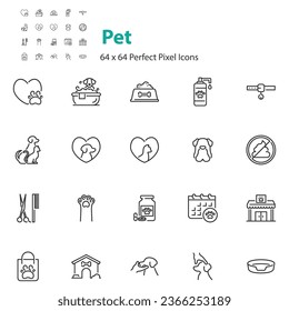 set of pet icon, animals, dog, cat