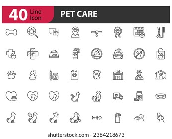 set of pet icon, animals, dog, cat