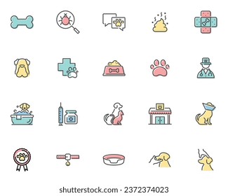 set of pet icon, dog, cat
