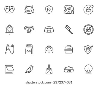 set of pet icon, dog, cat