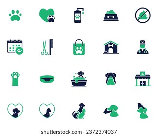set of pet icon, dog, cat