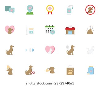 set of pet icon, dog, cat