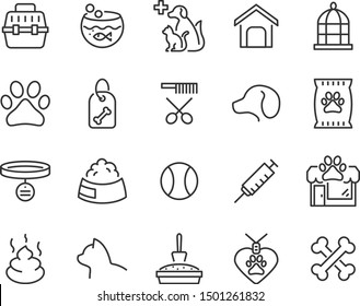 set of pet icons, dog, cat, puppy, animals