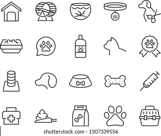 set of pet icons, dog, cat, puppy, animal