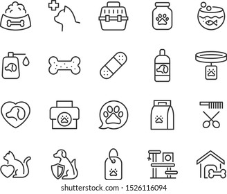 set of pet icons, pet shop, puppy, kit