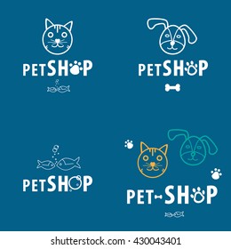 Set of pet shop background