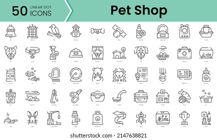 Set Of Pet Shop Icons. Line Art Style Icons Bundle. Vector Illustration