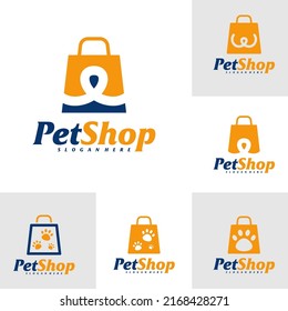 Set of Pet Shop Logo Design Template. Pet logo concept vector. Emblem, Creative Symbol, Icon