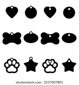 set of pet tag shapes