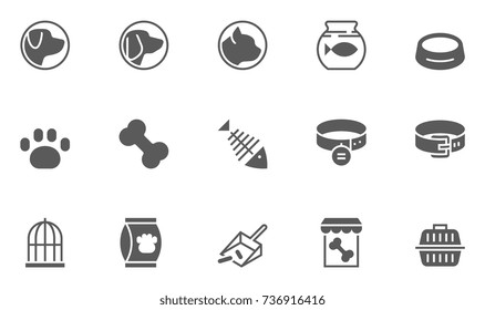 Set of Pet Vector Icons. 48x48 Pixel Perfect.