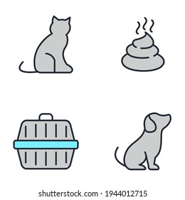 Set of Pet, vet, pet shop icon. pet shop pack symbol template for graphic and web design collection logo vector illustration