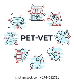 Set of Pet, vet, pet shop icon. pet shop pack symbol template for graphic and web design collection logo vector illustration