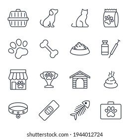 Set of Pet, vet, pet shop icon. pet shop pack symbol template for graphic and web design collection logo vector illustration