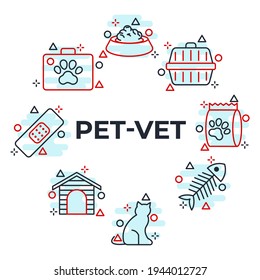 Set of Pet, vet, pet shop icon. pet shop pack symbol template for graphic and web design collection logo vector illustration