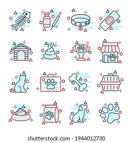 Set of Pet, vet, pet shop icon. pet shop pack symbol template for graphic and web design collection logo vector illustration