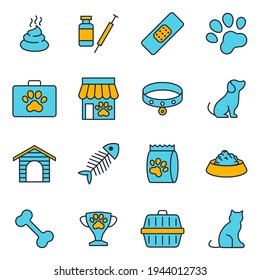 Set of Pet, vet, pet shop icon. pet shop pack symbol template for graphic and web design collection logo vector illustration