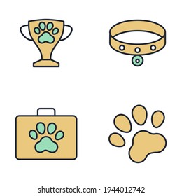 Set of Pet, vet, pet shop icon. pet shop pack symbol template for graphic and web design collection logo vector illustration