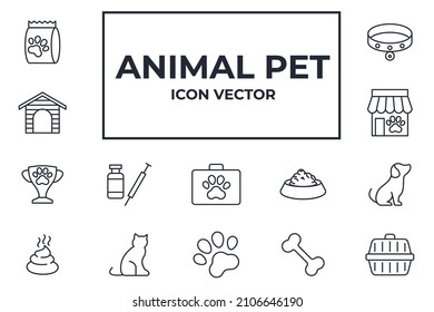 Set of Pet, vet, pet shop icon. pet shop pack symbol template for graphic and web design collection logo vector illustration