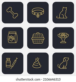 Set of Pet, vet, pet shop icon. pet shop pack symbol template for graphic and web design collection logo vector illustration