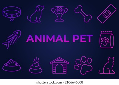 Set of Pet, vet, pet shop icon. pet shop pack symbol template for graphic and web design collection logo vector illustration