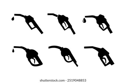 Set of Petrol pump fuel icon vector gasoline gas station logo