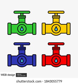 Ajuste el icono del tubo de grifo de la gasolina de forma sencilla. ilustración vectorial