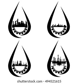 Set the petroleum industry icons. The illustration on a white background.