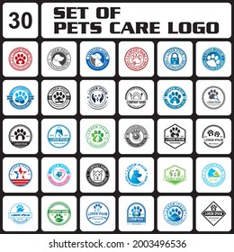 a set of pets care logo , a set of veterinary logo