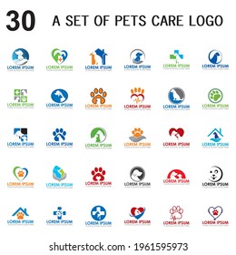 set of pets care vector , set of veterinary logo