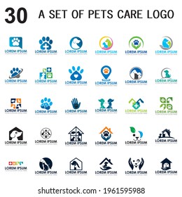 set of pets care vector , set of veterinary logo