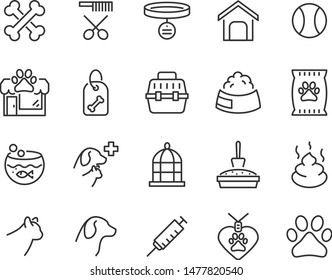 set of pets icons, cat ,dog, bird