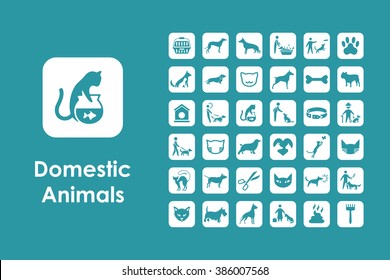 Set of pets simple icons