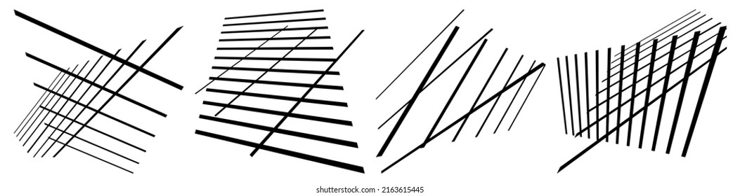 Set pf 3d ,spatial grids, meshes. Interlace, interlocking, intersecting lines in perspective. Abstract grating, trellis, lattice, netting