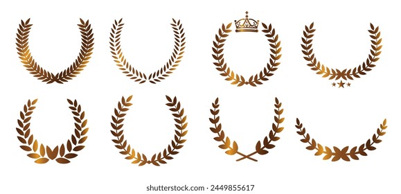conjunto de aurel guirnalda, victoria laurel - Ilustración vectorial	