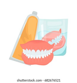 Set pf false jaw care color flat icons for web and mobile design