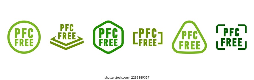 Conjunto de signos libres PFC. Está prohibido el uso de PFC, un compuesto perfluorado.