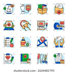 Set of Pharmaceutical Flat Icons
