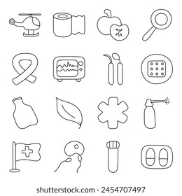 Set of Pharmaceutical Linear Icons

