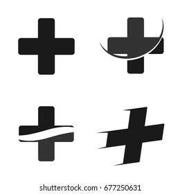 Set pharmacy icon, flat design template, collection plus symbols, vector illustration